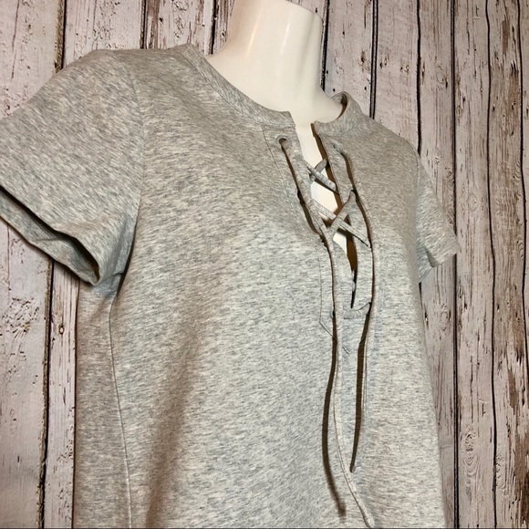 NWT J. Crew Lace Up Gray Dress - Picture 5 of 8